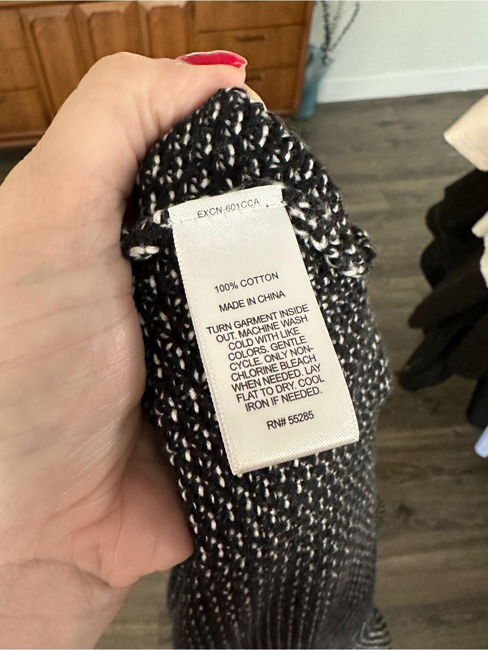 Express Short Sleeve Open Cardigan - Black & White - Picture 4 of 4